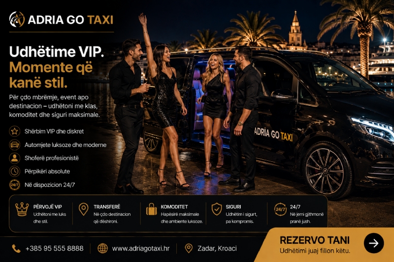 Udhëtoni me stil, luks dhe komoditet. ADRIA GO TAXI – për momentet që meritojnë më shumë.