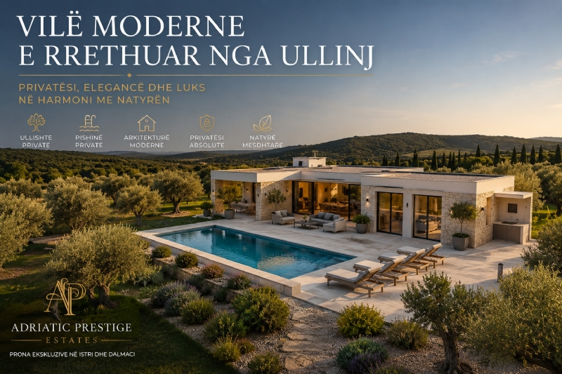 Vilë moderne e rrethuar nga ullinj – privatësi, elegancë dhe luks në harmoni me natyrën