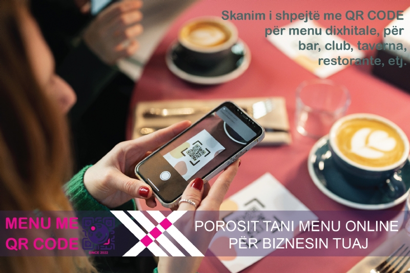 Menu online, menu online pa kosto, menu online pa printim, menu online per bar kafe, menu online per biznese ushqimore, menu online per restorant, menu QR, menu QR bar, menu QR hotel, menu QR per bar kafe
