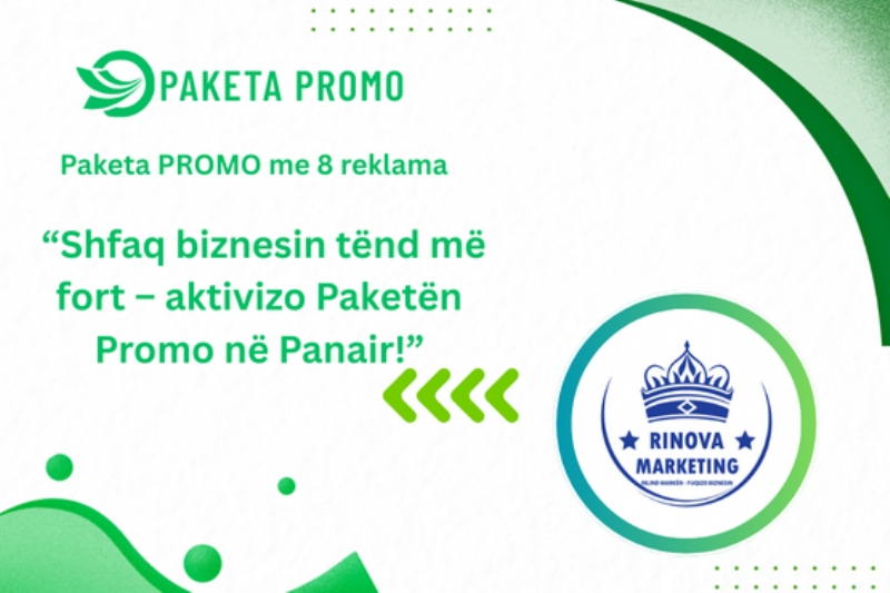 Paketa PROMO me 8 reklama dhe Profil biznesi në platformën Panairi Online, Website me seo, optimizimi i website ne Google me SEO, Dyqan per shitje online, trendet e marketingu dixhital, platformat e marketingut në Shqipëri