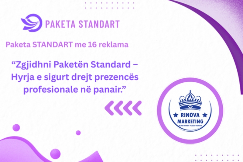 Paketa STANDART me 16 reklama dhe Profil biznesi me domain në platformën Panairi Online, website ne Google me SEO, Dyqan per shitje online, paniri online marketing, si funksionon paniri online, platforma paniri online për biznese
