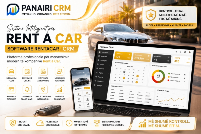 Shumë agjenci humbasin rezervime çdo ditë. PANAIRI CRM sjell sistemin inteligjent që organizon klientët dhe flotën në kohë reale.