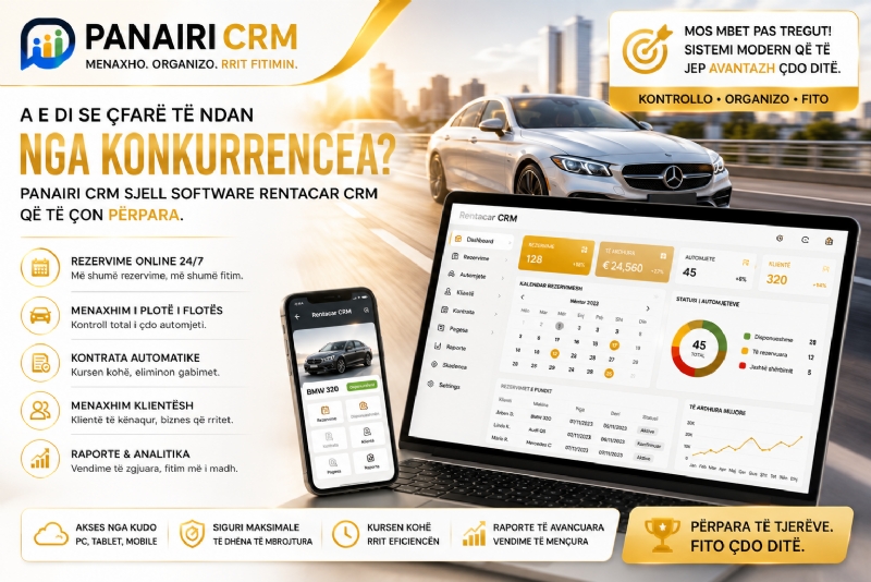 A e dini pse kompanitë moderne Rent a Car po kalojnë te PANAIRI CRM përpara konkurrencës dhe po rrisin kontrollin operacional?