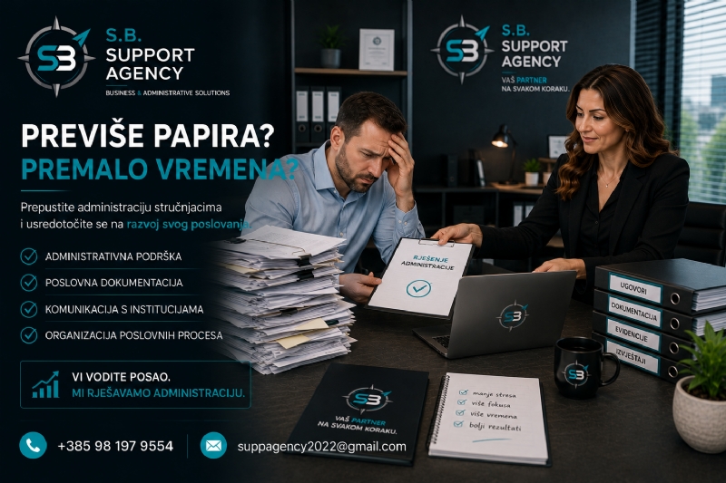 Previše papira, premalo vremena? Prepustite administraciju stručnjacima i posvetite se svom poslovanju