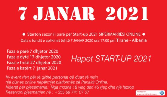 Starton sezoni i parë për Start-up 2021 SIPËRMARRËSI ONLINE